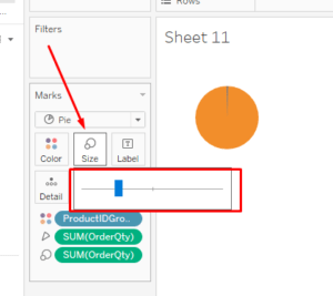 How to increase the size of pie chart in tableau