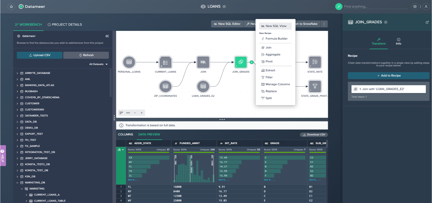 Using Snowflake SQL API for running queries on small databases