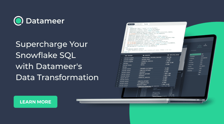 Supercharge Your Snowflake SQL with Datameer's Data Transformation