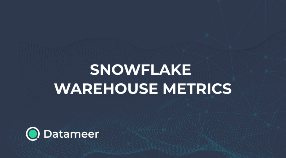 SNOWFLAKE load warehouse metrics