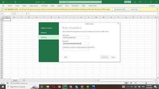 Guide to Connect Excel to Snowflake 13