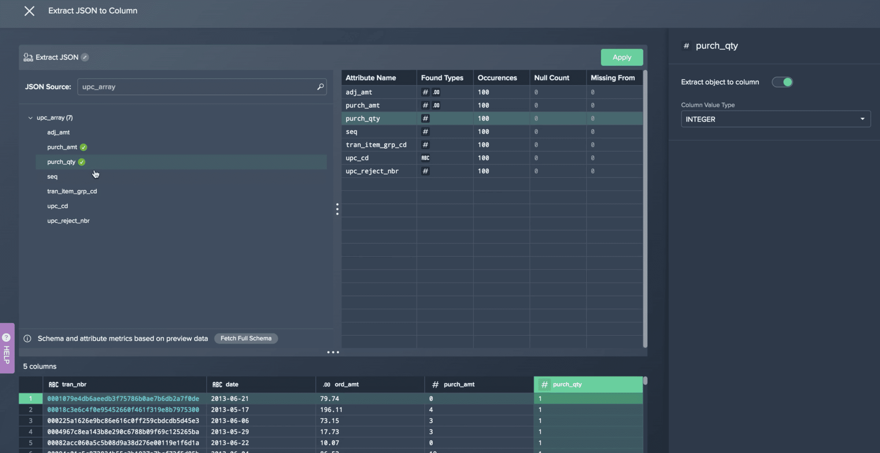 JSON parsing with datameer